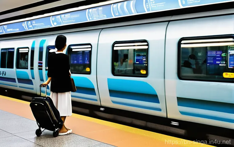 싱가포르 교통 시스템 분석 - **A Glimpse into Singapore's Efficient MRT System**
    A vibrant, eye-level photograph capturing a ...